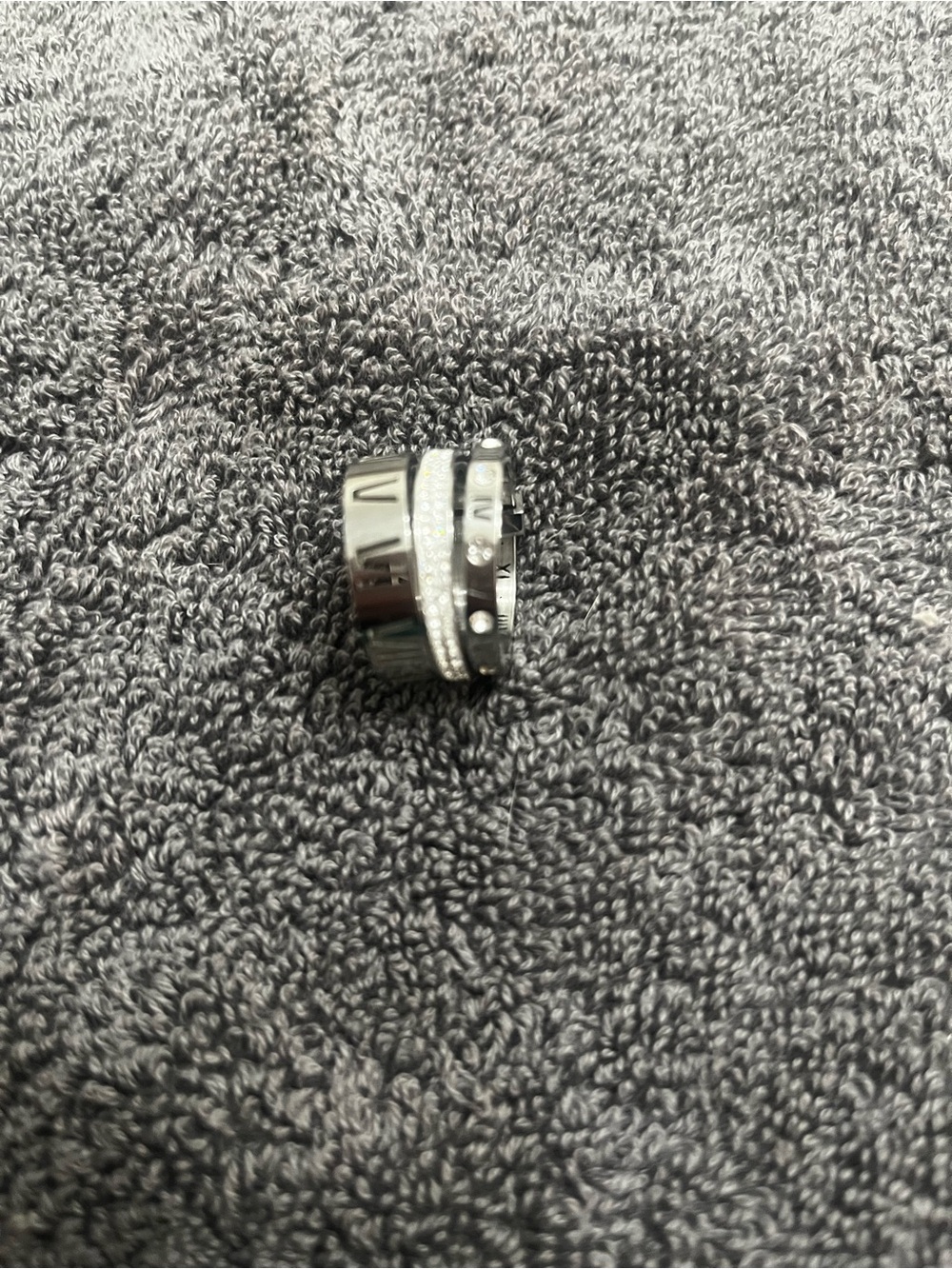 Silver Crystal Accent Stackable Ring - Silver